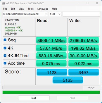 Sprawdzenie wydajności z ADATA SE920 przez USB4