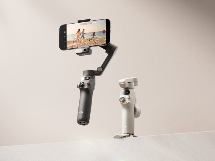 Osmo Mobile 7P i Osmo Mobile 7, od przodu do tyłu. (Źródło zdjęcia: DJI)