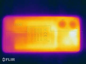 Xiaomi Poco X7 Pro: Temperatury powierzchni - Dół