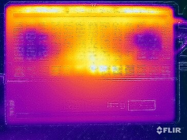 Temperatura powierzchni w teście obciążeniowym (na dole)