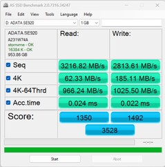 Połączenie: USB 4 (40 GBit) | Rozmiar danych: 1 GB na Minisforum AtomMan X7 Ti