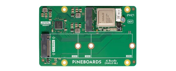 Zainstalowany chip Hailo 8L może zostać wymieniony. (Źródło obrazu: Pineboards)