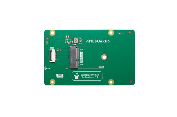 Proszę nie dać się zmylić slotowi M.2 NVMe, Pineboard Hat AI obsługuje tylko Coral M.2 TPU (źródło obrazu: Pineboard)