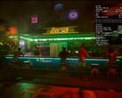 Cyberpunk 2077 działający na macOS 26 Tahoe z włączoną interpolacją klatek MetalFX na MacBooku Pro M1 Max. (Źródło obrazu: Blendlogic Tech na YouTube)