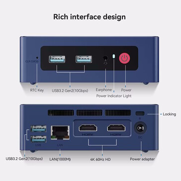 USB-C jest nieobecne. (Źródło obrazu: Beelink)