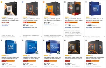 Najlepiej sprzedające się procesory na Newegg. (Źródło obrazu: Newegg)