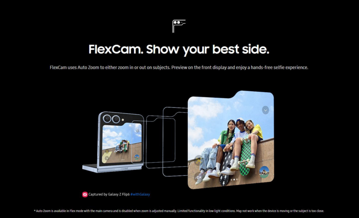 Samsung Galaxy Z Flip 6 FlexiCam (zdjęcie za pośrednictwem Evan Blass)