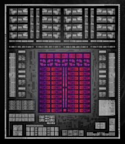 Ilustracja Ryzen AI Max+ 395, procesor graficzny zaznaczony na czerwono (źródło: AMD)