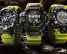 Od lewej do prawej, Casio G-Shock GR-B300RY-1A9, GPR-H1000RY-1A9 i GW-9500MRY-1A9. (Źródło zdjęcia: Casio)