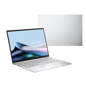 Asus Zenbook 14 UX3405CA w kolorze mglistego srebra.