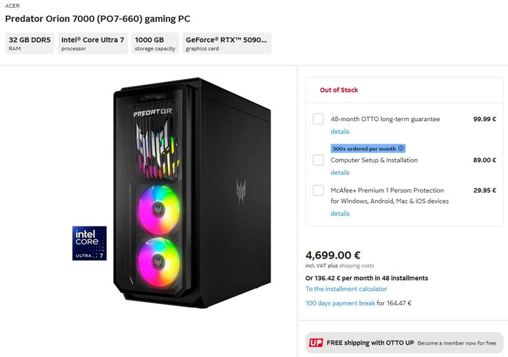 Potwierdzono, że RTX 5090 będzie wyposażony w 32 GB pamięci GDDR7. (Źródło obrazu: Otto DE)