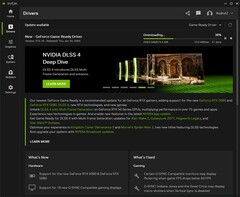 Sterownik Nvidia GeForce Game Ready Driver 572.16 do pobrania za pośrednictwem aplikacji Nvidia (źródło obrazu: własne)