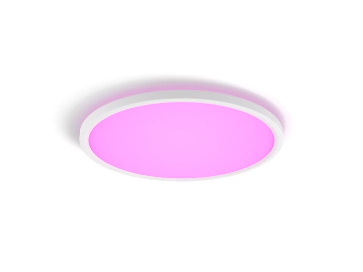 Okrągły panel sufitowy LED Philips Hue Tento, White and Color Ambiance, biała ramka, 42,1 cm. (Źródło obrazu: Philips Hue)