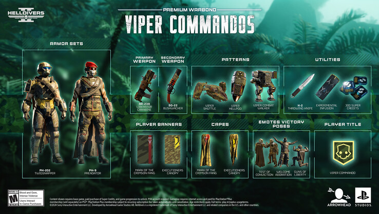 Helldivers 2 The Viper Commandos Warbond (zdjęcie za pośrednictwem Arrowhead)