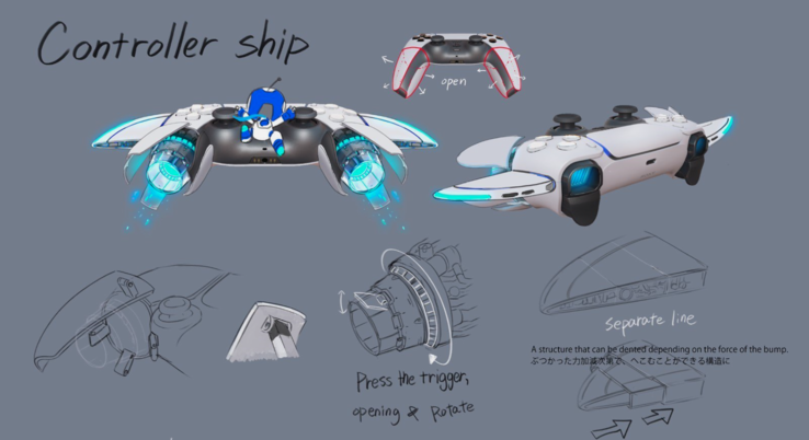 Wczesna grafika koncepcyjna "Dual-Speeder" Astro Bota. (Źródło obrazu: PlayStation Blog)