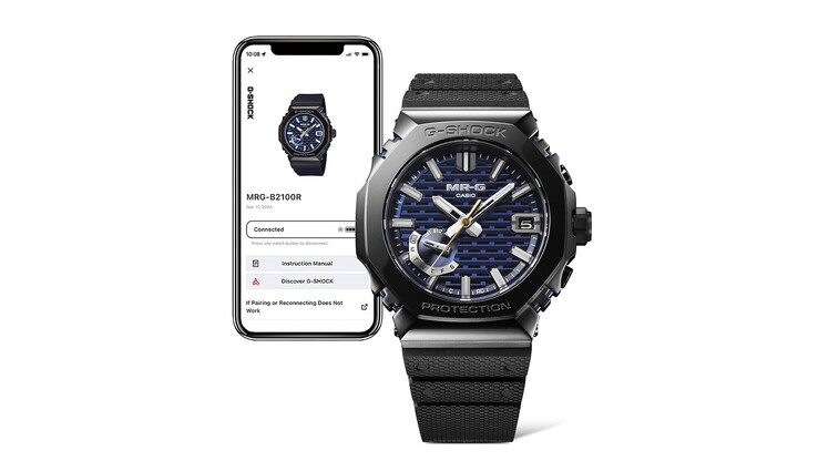 Casio MRG-B2100R-2A może łączyć się z Państwa smartfonem przez Bluetooth (źródło obrazu: Casio)